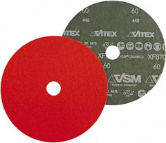 VSM - 7" Diam 7/8" Hole 40 Grit Fiber Disc - Coarse Grade, Ceramic, 8,000 Max RPM - Apex Tool & Supply