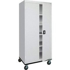 Sandusky Lee - 5 Shelf Mobile Storage Cabinet - Steel, 36" Wide x 24" Deep x 72" High, Dove Gray - Apex Tool & Supply
