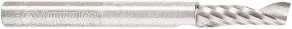 Amana Tool - 3/16" Cutting Diam x 5/8" Length of Cut, 1 Flute, Upcut Spiral Router Bit - Uncoated, Right Hand Cut, Solid Carbide, 2" OAL x 3/16" Shank Diam, 30° Helix Angle - Apex Tool & Supply