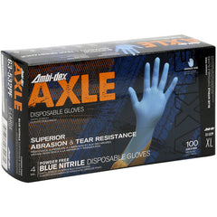 ‎63-532PF/XL Disposable Gloves - Ambi-Dex Axle Disposable Nitrile - 4 mil Blue - Powder Free - Texture Grip - Exact Industrial Supply