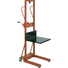 Wesco Industrial Products - 500 Lb Capacity, 54" Lift Height, Winch Steel Stacker Manually Operated Lift - Apex Tool & Supply