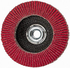 Camel Grinding Wheels - 40 Grit, 4-1/2" Disc Diam, 5/8-11 Center Hole, Ceramic Flap Disc - 13,300 Max RPM, Polyester Backing, Arbor Attaching System, Coated - Apex Tool & Supply