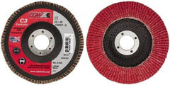 Camel Grinding Wheels - 40 Grit, 5" Disc Diam, 7/8" Center Hole, Ceramic Flap Disc - 12,200 Max RPM, Polyester Backing, Arbor Attaching System, Coated - Apex Tool & Supply