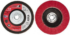 Camel Grinding Wheels - 60 Grit, 5" Disc Diam, 5/8-11 Center Hole, Ceramic Flap Disc - 12,200 Max RPM, Polyester Backing, Arbor Attaching System, Coated - Apex Tool & Supply