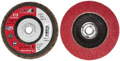 Camel Grinding Wheels - 80 Grit, 5" Disc Diam, 5/8-11 Center Hole, Ceramic Flap Disc - 12,200 Max RPM, Polyester Backing, Arbor Attaching System, Coated - Apex Tool & Supply
