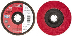 Camel Grinding Wheels - 60 Grit, 7" Disc Diam, 7/8" Center Hole, Type 27 Ceramic Flap Disc - 8,600 Max RPM, Polyester Backing, Arbor Attaching System, Coated - Apex Tool & Supply