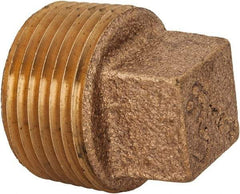 Merit Brass - Class 125, 1" Internal Pipe, Lead Free Brass Square Head Plug - MNPT - Apex Tool & Supply