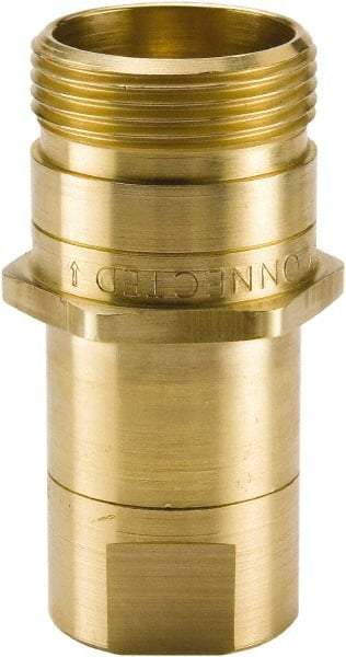 Parker - 1 NPTF Brass Hydraulic Hose Female Pipe Thread Nipple - 3,000 psi, 50 GPM - Apex Tool & Supply
