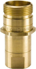 Parker - 1-1/2 FNPT Brass Hydraulic Hose Female Pipe Thread Nipple - 2,500 psi, 100 GPM - Apex Tool & Supply