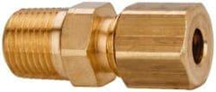 Parker - 3/16" OD, Brass Tank Fitting - 400 Max Working psi, -65 to 250°F, Comp x MNPT Ends - Apex Tool & Supply