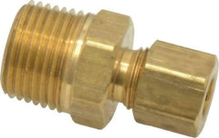 Parker - 1/4" OD, Brass Male Connector - 300 Max Working psi, -65 to 250°F, Comp x MNPT Ends - Apex Tool & Supply