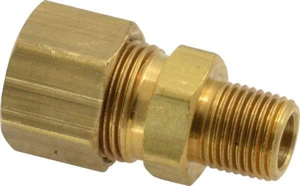 Parker - 3/8" OD, Brass Male Connector - 200 Max Working psi, -65 to 250°F, Comp x MNPT Ends - Apex Tool & Supply