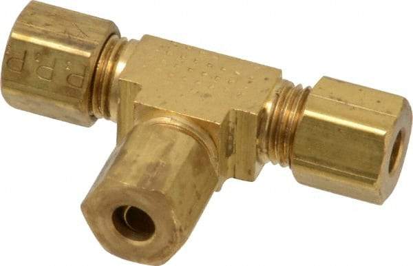 Parker - 3/16" OD, Brass Union Tee - 400 Max Working psi, -65 to 250°F, Comp x Comp x Comp Ends - Apex Tool & Supply