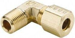 Parker - 5/16" OD, Brass Male Elbow - 300 Max Working psi, -65 to 250°F, Comp x MNPT Ends - Apex Tool & Supply