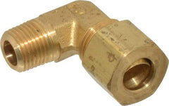 Parker - 5/16" OD, Brass Male Elbow - 300 Max Working psi, -65 to 250°F, Comp x MNPT Ends - Apex Tool & Supply