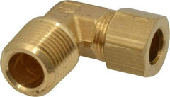 Parker - 3/8" OD, Brass Male Elbow - 200 Max Working psi, -65 to 250°F, Comp x MNPT Ends - Apex Tool & Supply
