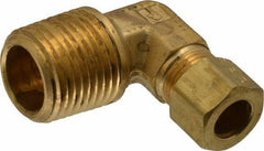 Parker - 3/8" OD, Brass Male Elbow - 200 Max Working psi, -65 to 250°F, Comp x MNPT Ends - Apex Tool & Supply