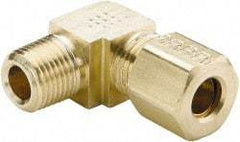 Parker - 7/16" OD, Brass Male Elbow - 200 Max Working psi, -65 to 250°F, Comp x MNPT Ends - Apex Tool & Supply