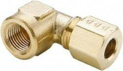 Parker - 1/8" OD, Brass Female Elbow - 400 Max Working psi, -65 to 250°F, Comp x FNPT Ends - Apex Tool & Supply