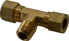 Parker - 3/8" OD, Brass Male Branch Tee - 200 Max Working psi, -65 to 250°F, Comp x Comp x MNPT Ends - Apex Tool & Supply