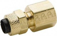 Parker - 1/2" OD, Brass Female Connector - 150 Max Working psi, 0 to 150°F, Comp x FNPT Ends - Apex Tool & Supply