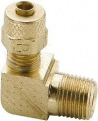 Parker - 1/4" OD, Brass Male Elbow - 150 Max Working psi, 0 to 150°F, Comp x MNPT Ends - Apex Tool & Supply