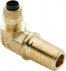 Parker - 1/4" OD, Brass Male Elbow - 150 Max Working psi, 0 to 150°F, Comp x MNPT Ends - Apex Tool & Supply