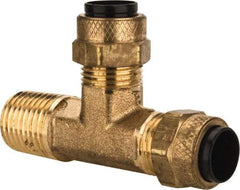 Parker - 3/8" OD, Brass Male Run Tee - 150 Max Working psi, 0 to 150°F, Comp x MNPT x Comp Ends - Apex Tool & Supply