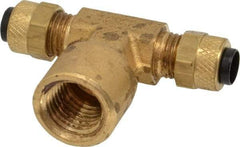 Parker - 1/4" OD, Brass Female Branch Tee - 150 Max Working psi, 0 to 150°F, Comp x Comp x FNPT Ends - Apex Tool & Supply