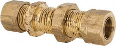 Parker - 3/8" OD, Brass Bulkhead Union - 1,000 Max Working psi, -65 to 250°F, Comp x Comp Ends - Apex Tool & Supply