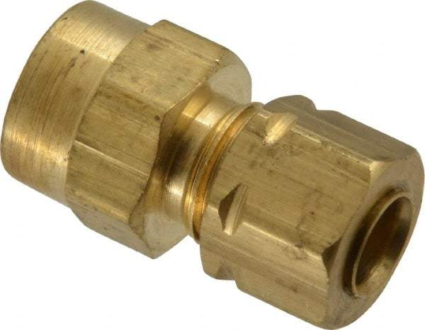 Parker - 1/4" OD, Brass Female Connector - 1,400 Max Working psi, -65 to 250°F, Comp x FNPT Ends - Apex Tool & Supply