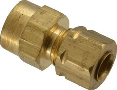 Parker - 1/4" OD, Brass Female Connector - 1,400 Max Working psi, -65 to 250°F, Comp x FNPT Ends - Apex Tool & Supply