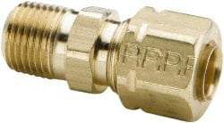 Parker - 3/4" OD, Brass Male Connector - 550 Max Working psi, -65 to 250°F, Comp x MNPT Ends - Apex Tool & Supply