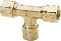 Parker - 5/8" OD, Brass Union Tee - 650 Max Working psi, -65 to 250°F, Comp x Comp x Comp Ends - Apex Tool & Supply