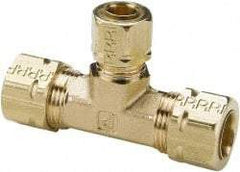 Parker - 1/2 x 1/2 x 3/8" OD, Brass Union Tee - 1,000 Max Working psi, -65 to 250°F, Comp x Comp x Comp Ends - Apex Tool & Supply