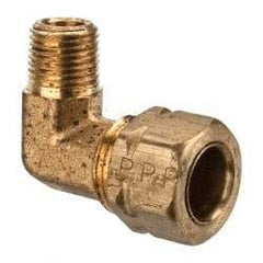 Parker - 3/8" OD, Brass Male Elbow - 1,000 Max Working psi, -65 to 250°F, Comp x MNPT Ends - Apex Tool & Supply