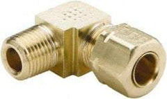 Parker - 3/8" OD, Brass Male Elbow - 1,000 Max Working psi, -65 to 250°F, Comp x MNPT Ends - Apex Tool & Supply