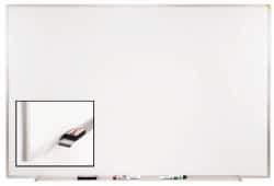 Ghent - 36-1/2" High x 48-1/2" Wide Porcelain on Steel Magnetic Marker Board - Aluminum Frame, 1.88" Deep - Apex Tool & Supply