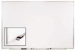 Ghent - 24" High x 36" Wide Porcelain on Steel Magnetic Marker Board - Aluminum Frame, 1.88" Deep - Apex Tool & Supply