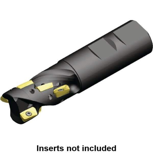 Kennametal - 32mm Cut Diam, 44.78mm Max Depth of Cut, 32mm Shank Diam, 115mm OAL, Indexable Square Shoulder Helical End Mill - ED.T 10T3.. Inserts, Weldon Shank, 0° Lead Angle, Through Coolant, Series Mill 1-10 - Apex Tool & Supply