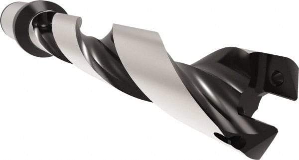 Allied Machine and Engineering - Series 29, 29 to 31.99mm Diam, 32mm Diam Straight Shank with Flange, Helical Flute Spade Drill - 159.9mm Max Depth, 200.1mm Body Length, 260.1mm OAL, Standard Length, Through Coolant - Apex Tool & Supply