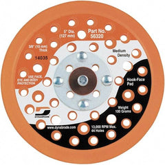 Dynabrade - 5" Diam Hook & Loop Disc Backing Pad - 5/16" Shank Diam, Medium Density, 13,000 RPM - Apex Tool & Supply