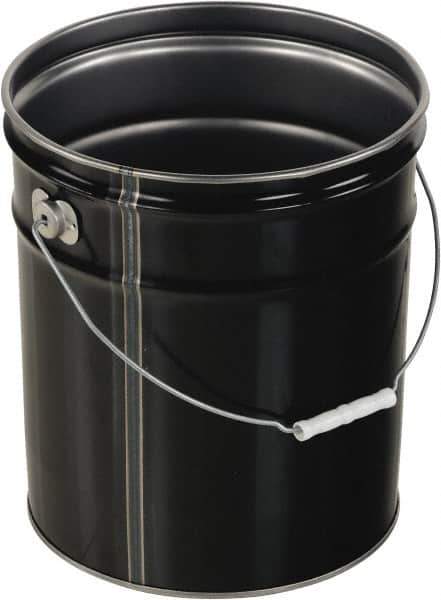 Vestil - 5 Gal Black Steel Pail - 13-3/8" High - Apex Tool & Supply