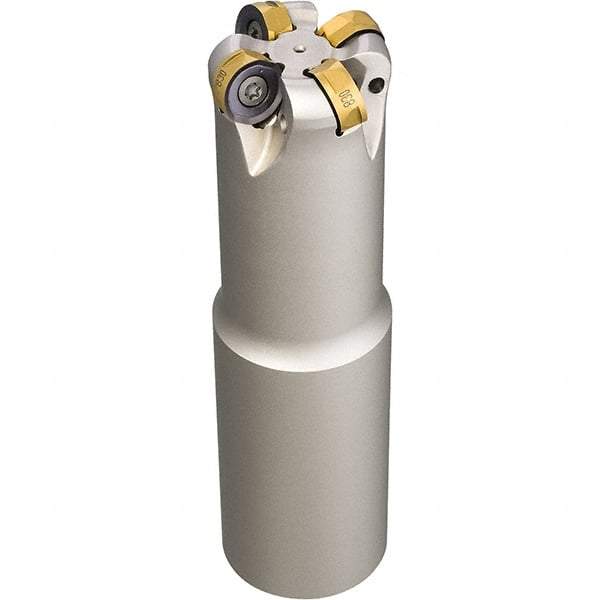 Iscar - 1-1/2" Cut Diam, 0.34" Max Depth, 1/2" Arbor Hole, 5 Inserts, H400 RNHU Insert Style, Indexable Copy Face Mill - H400 FR-12 Cutter Style, 1.38" High, Through Coolant, Series Helido - Apex Tool & Supply