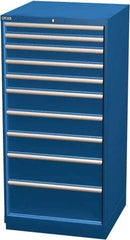 LISTA - 10 Drawer, Modular Storage Cabinet - Steel, 28-1/4" Wide x 28-1/2" Deep x 59-1/2" High, Blue - Apex Tool & Supply