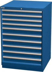 LISTA - 10 Drawer, Modular Storage Cabinet - Steel, 28-1/4" Wide x 28-1/2" Deep x 41-3/4" High, Blue - Apex Tool & Supply