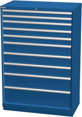 LISTA - 10 Drawer, Modular Storage Cabinet - Steel, 40-1/4" Wide x 22-1/2" Deep x 59-1/2" High, Blue - Apex Tool & Supply