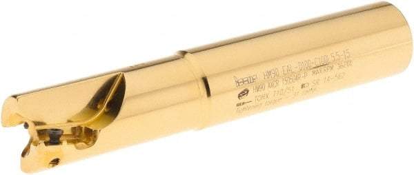 Iscar - 1" Cut Diam, 0.531" Max Depth of Cut, 1" Shank Diam, 5-1/2" OAL, Indexable Square Shoulder End Mill - Cylindrical Shank, 90° Lead Angle, Through Coolant, Series Helialu - Apex Tool & Supply