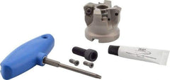 Iscar - 2" Cut Diam, 3/4" Arbor Hole, 0.138" Max Depth of Cut, 30° Indexable Chamfer & Angle Face Mill - 4 Inserts, H600 WXCU 0806 Insert, Right Hand Cut, 4 Flutes, Series Helido - Apex Tool & Supply