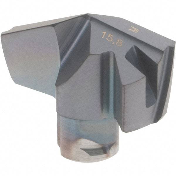 Iscar - Series ICM, 15.8mm Diam Grade IC908 140° Replaceable Drill Tip - Carbide, TiAlN Finish, 15 Seat Size - Apex Tool & Supply
